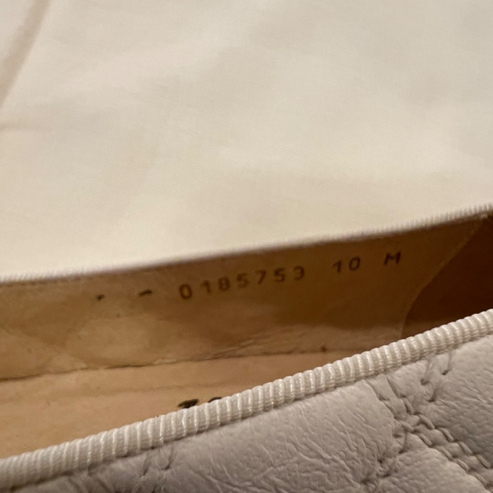 Delman Bergdorf Goodman Cream Phoenix-GN Glove Nappa Quilted Shoes--Size 10 M - Picture 13 of 16